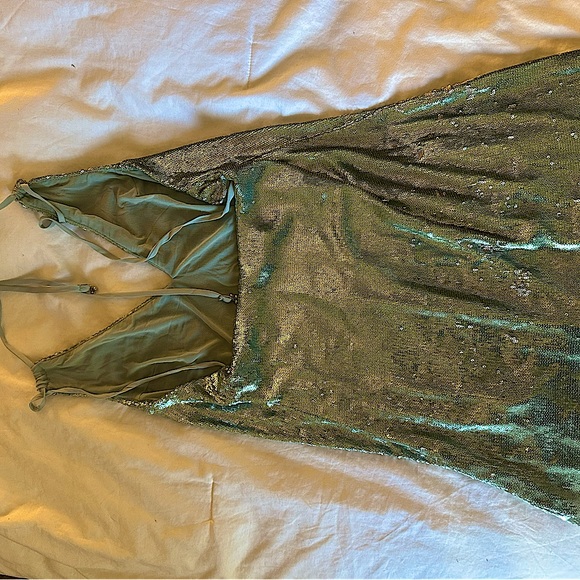 Free people sequin mini dress in sky blue size M - Picture 2 of 4